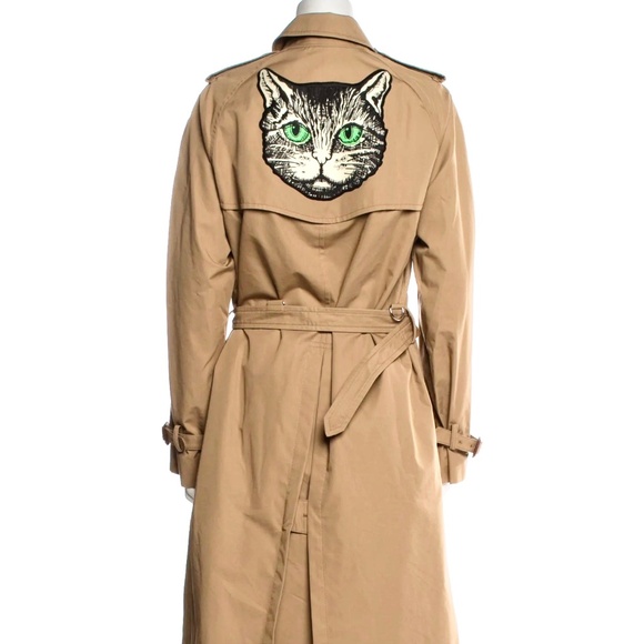 GUCCI Mystic Cat Trench Coat Size: S  IT40 - Picture 1 of 3